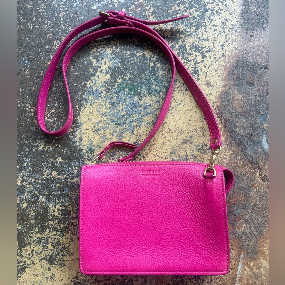 Pink Leather Crossbody Bag